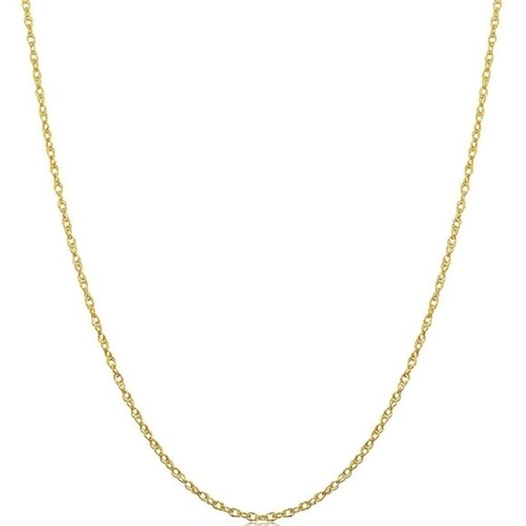 Real solid 14k gold rope chain necklace, 1mm - Picture 1 of 8